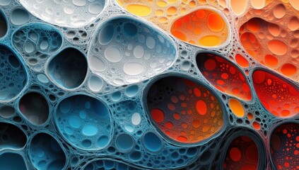 abstract fractal pattern with organic cell structures colorful geometric design fluid texture futuristic art