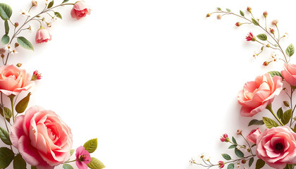Obraz premium Floral wedding invitations with blank space , with white tonespng