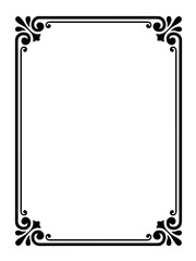 Black Decorative Frame with Ornate Swirls and Flourishes.