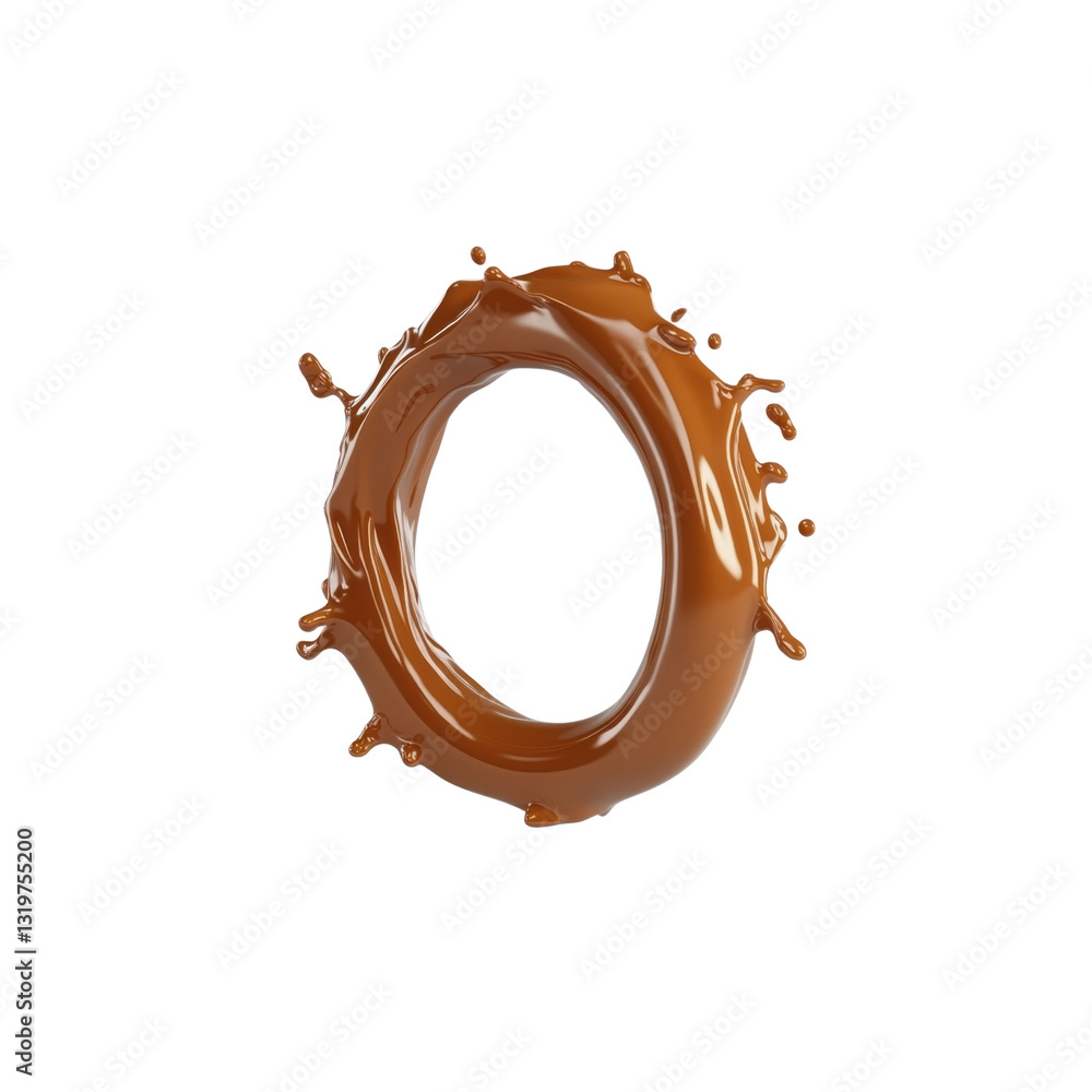 Poster a dynamic splash in the shape of an o showcases rich brown liquid, creating an engaging visual again