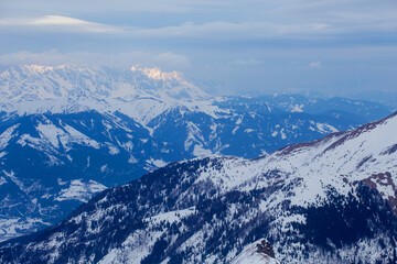 Obraz premium View to the Austrian Alps from Kitzsteinhorn