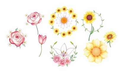 Pretty Floral Designs Roses Sunflowers Lilies Daisies