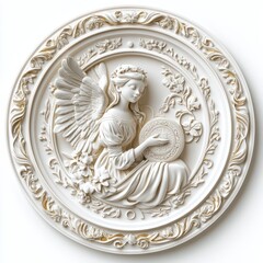 Virgo zodiac sign in relief on white background
