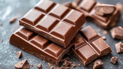 Delicious chocolate bar  a sweet treat for dessert lovers and snack enthusiasts alike