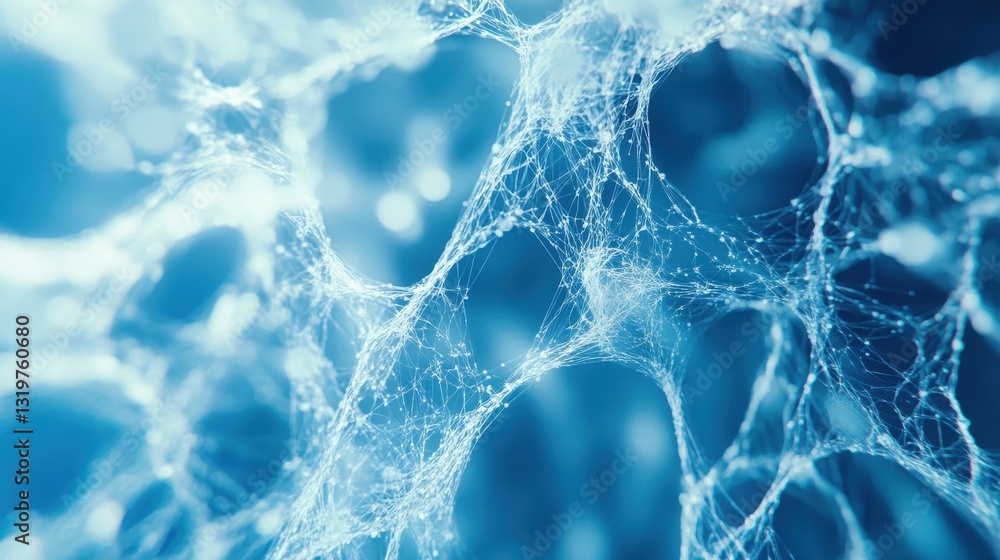 Poster abstract connections on blue background. tech concept. 3d rendering