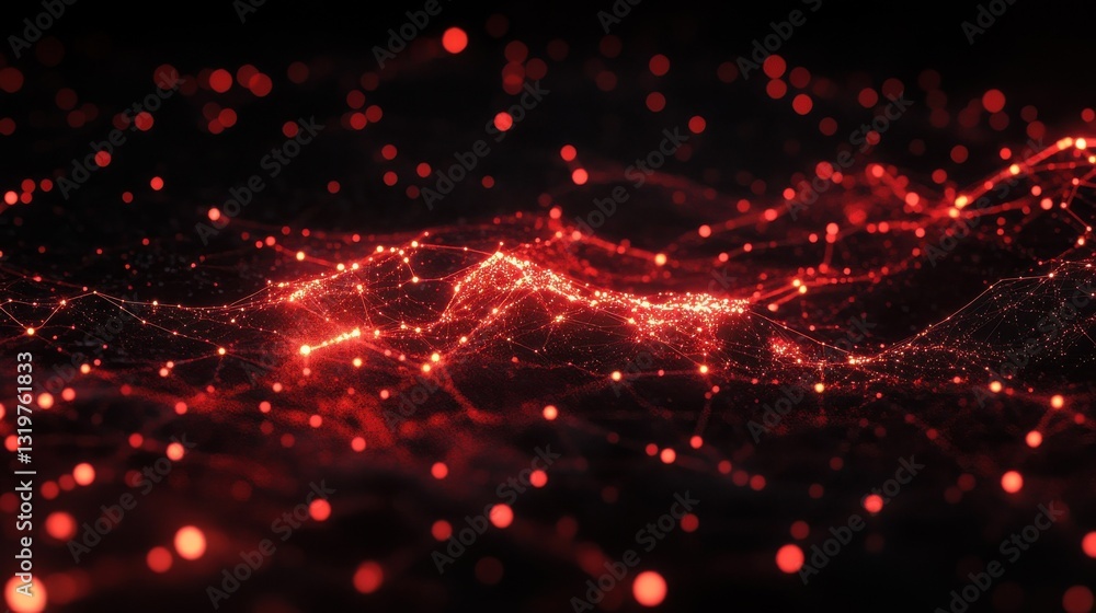 Poster social network connection concept with glowing contour lines countries and dots on dark background. 