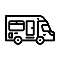 rv recreational vehicle mobile home line icon vector illustration