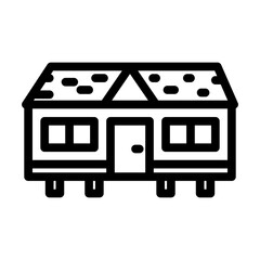 classic mobile home line icon vector illustration