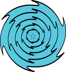 Blue Swirl with Star Center