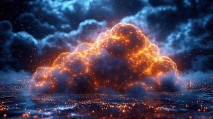 Cloud computing technology and internet concept. Big data and connection technology