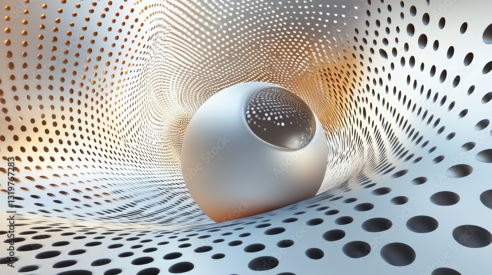 Poster technology image of globe. point and curve constructed the sphere. the concept illustration.