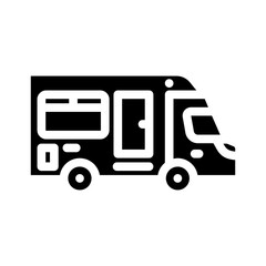 rv recreational vehicle mobile home glyph icon vector illustration