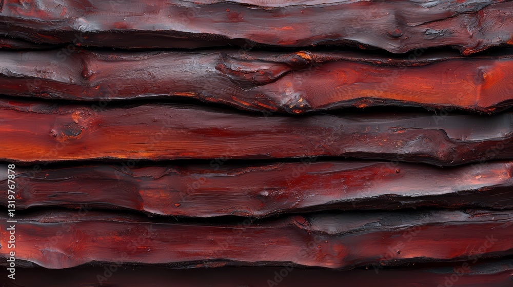 Leinwandbilder the image is a close up of a wooden surface with a reddish brown color. the wood appears to be weath