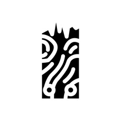 splintered wood fracture glyph icon vector illustration