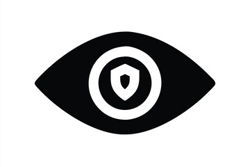 Eye symbol with shield representing security and protection concepts