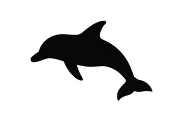 Fototapeta premium Dolphin silhouette swimming gracefully in open water