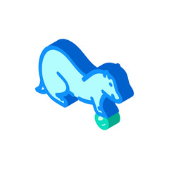 ferret playing pet home isometric icon vector illustration