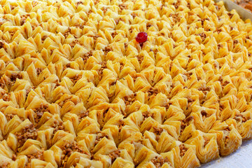 Arabic sweets, baklava with peanuts. 70