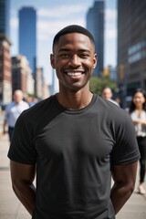 Man with a Cheerful Smile in Urban Setting