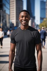 Man with a Cheerful Smile in Urban Setting