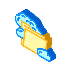 folder cloud hybrid work isometric icon vector illustration