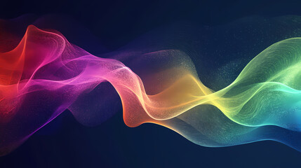 Obraz premium Abstract visualization of drifting sound waves and colorful dynamic patterns. Aurora Drift. Illustration
