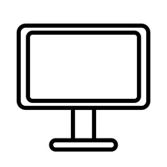 A minimalistic vector icon of a computer monitor with a stand Simplistic design emphasizing functionality and visual communication