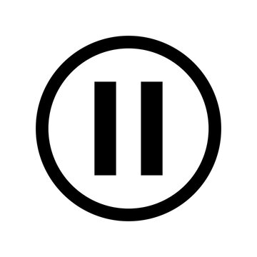 pause icon with a circle on a commonly used on media players and devices to indicate stopping the current playback