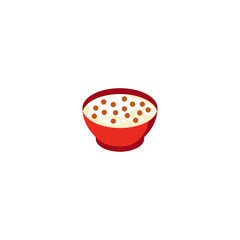 Cereal bowl icon logo flat vector design