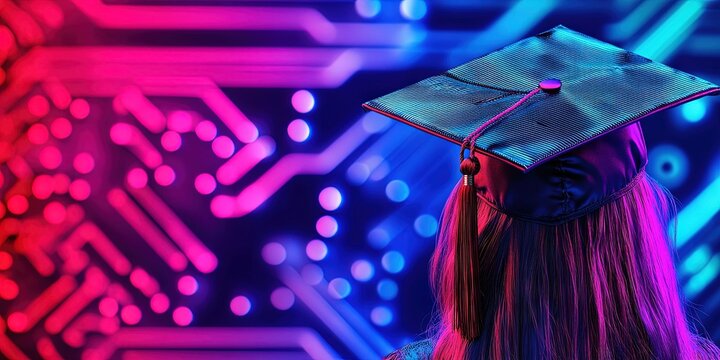 modern graduation technology - digital education and academics in a virtual online environment with ai