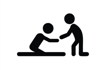 Helping hand in a supportive interaction between two figures