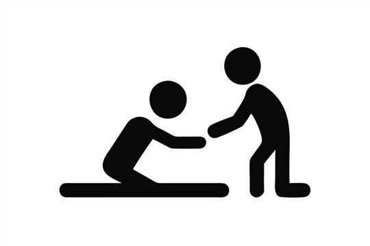 Helping hand in a supportive interaction between two figures