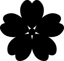 Set of simple flower icon illustration. Apple, cherry, plum, apricot, pear or peach blossoms. Kids cute decor. Hippy groovy daisy flowers set. Retro vintage style, hand drawn decorative elements.