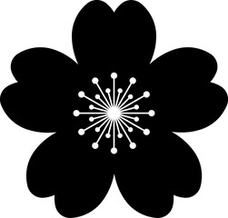 Set of simple flower icon illustration. Apple, cherry, plum, apricot, pear or peach blossoms. Kids cute decor. Hippy groovy daisy flowers set. Retro vintage style, hand drawn decorative elements.