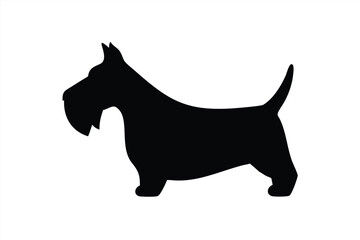 Stylized vector illustration of a silhouette of a dog