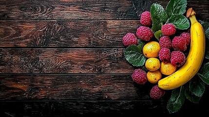 A bunch of fruit sitting on top of a wooden table