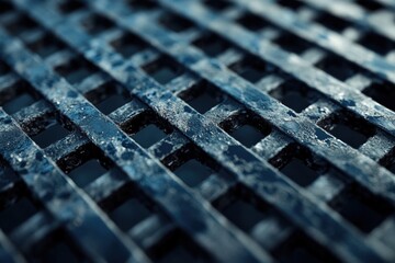 Industrial metal grate structure urban environment view abstract design