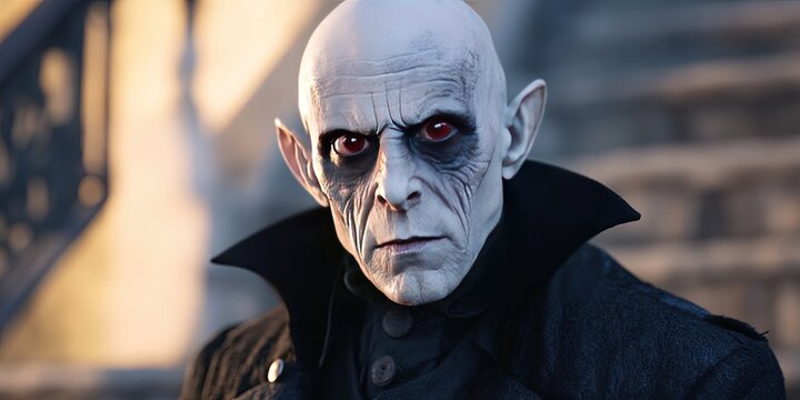 Modern nosferatu - blood-sucking vampire creature of the night