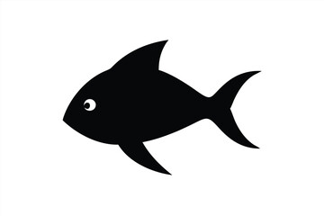 Obraz premium Simple black fish design swimming in a minimalist style