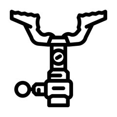 camping stove titanium ultralight line icon vector illustration