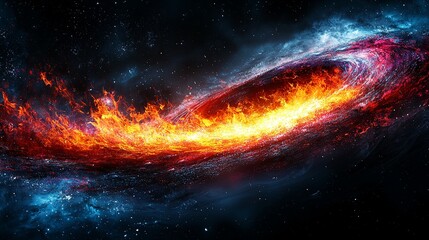 Obraz premium A black hole with a bright orange and red flame coming out of it