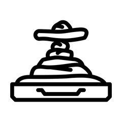 meditation slow living line icon vector illustration