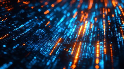 Abstract digital data stream, vibrant colors