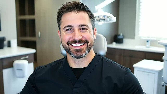 A clean and modern dental office with a patient reclining in the chair, ready for their checkup.