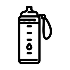 hydration bottle droplets recovery wellness line icon vector illustration