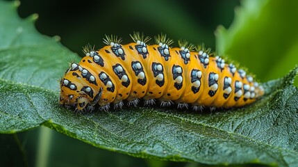 Fototapeta premium A close up of a caterpillar on a leaf