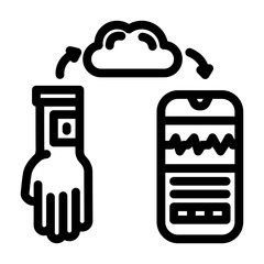 remote patient monitoring healthcare innovation line icon vector illustration