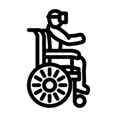 virtual reality therapy healthcare innovation line icon vector illustration