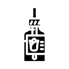 floral oil dropper sustainable beauty glyph icon vector illustration