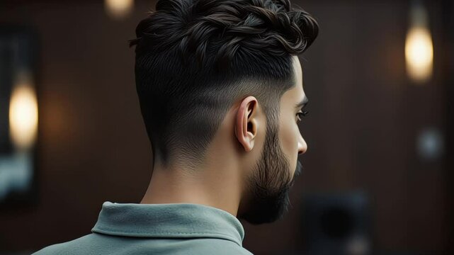 Sharp Fade Haircut: Stylish Man at the Barbershop
